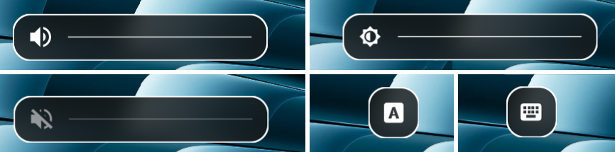 hyprosd on-screen display showing volume controls